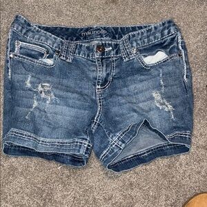 Maurices Distressed Blue Jean Shorts